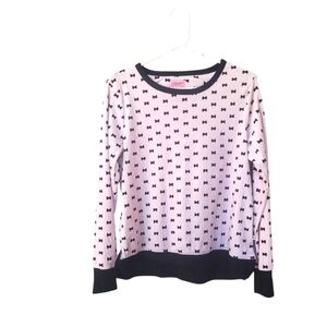 Kate Spade Bow design Plush Soft PJ top,Pink Black